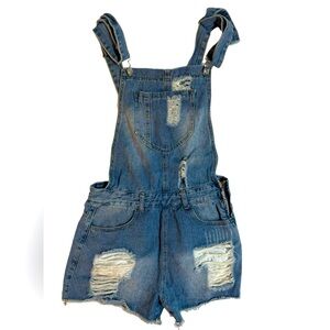Destroyed denim overalls XS/S